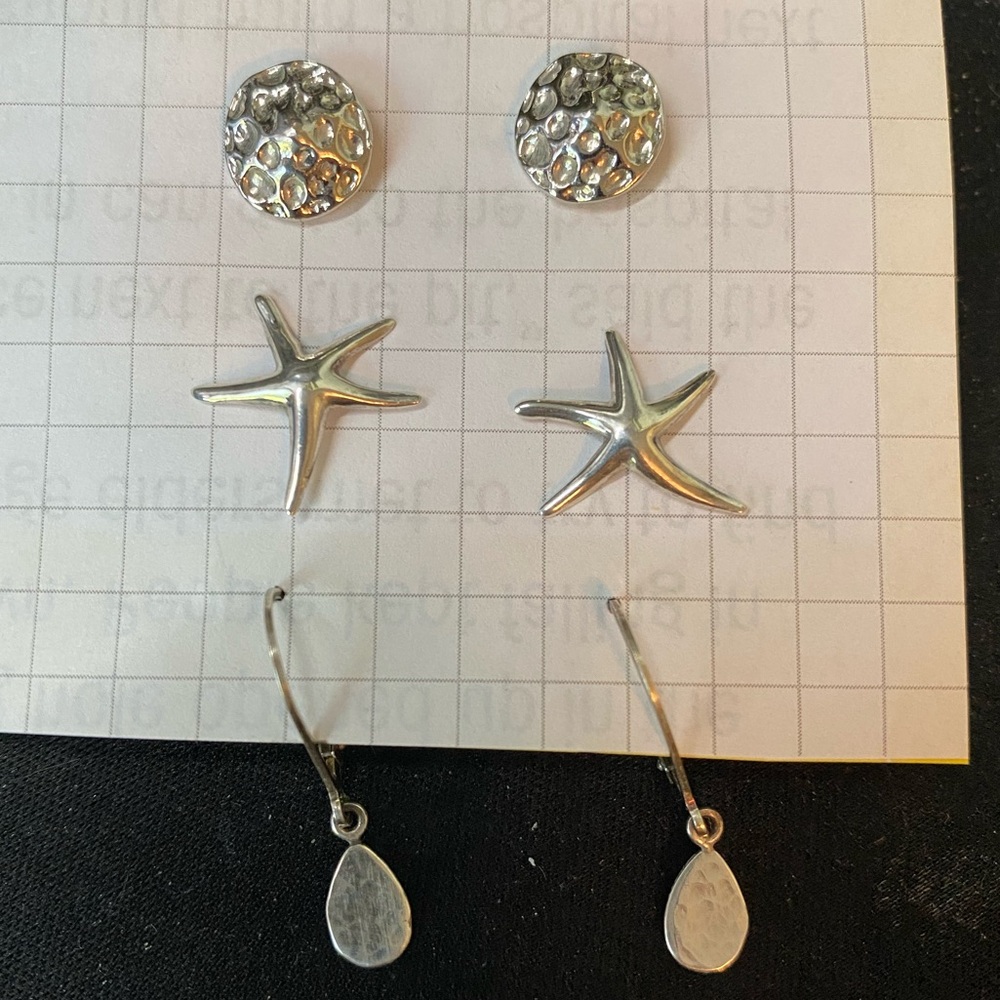 Silver Earrings Set